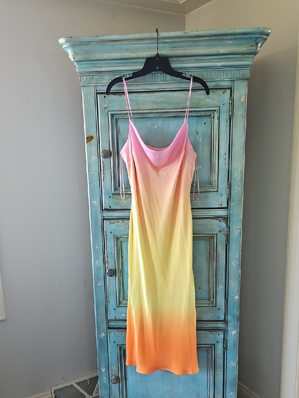Express Ombre Slip Dress in Pink, Yellow & Orange